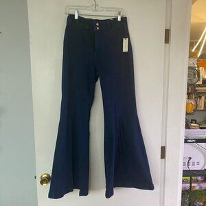 Maeve dark wash extra wide flare jeans